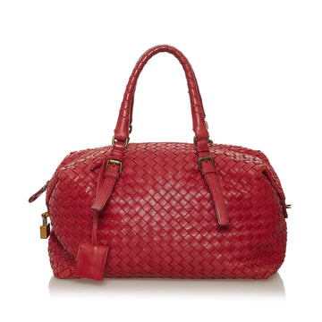 Bottega Veneta Intrecciato Leather Boston Bag (MLB-33071)