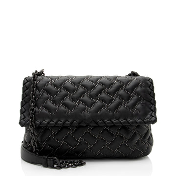 Bottega Veneta Intrecciato Microstud Olimpia Medium Shoulder Bag (SHF-1Fq6ti)