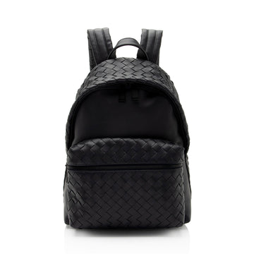 Bottega Veneta Intrecciato Nappa Front Pocket Medium Backpack (SHF-RpBOnW)