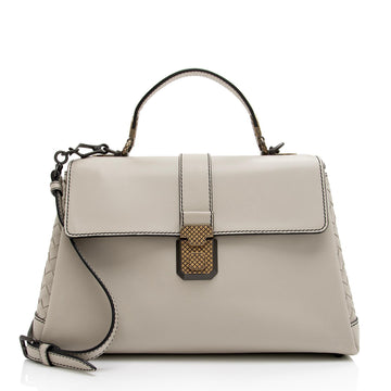 Bottega Veneta Intrecciato Nappa Leather Piazza Medium Top Handle Bag (SHF-a9Rtki)
