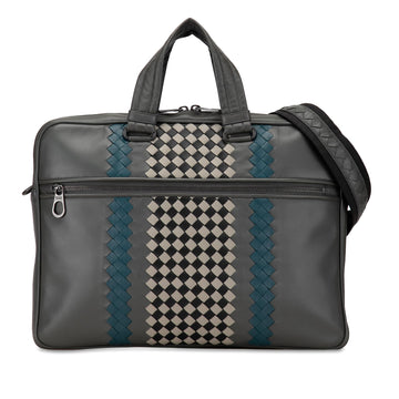 Bottega Veneta Intrecciato-Trimmed Leather Briefcase (MLB-XfagZD)
