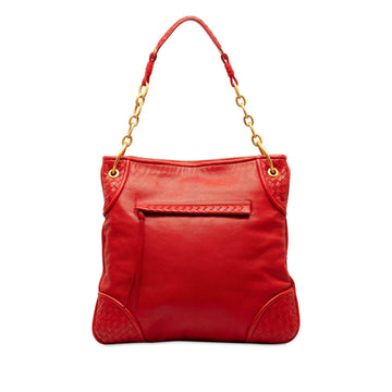 Bottega Veneta Intrecciato Trimmed Leather Shoulder Bag (MLB-3guURJ)