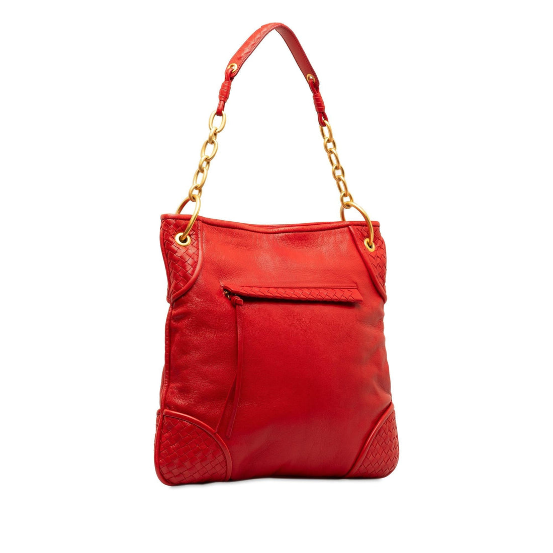 Bottega Veneta Intrecciato Trimmed Leather Shoulder Bag (MLB-3guURJ)