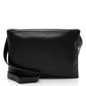 Bottega Veneta Intrecciomirage Nappa Triple Zip Maxi Messenger (SHF-Jn9MKL)