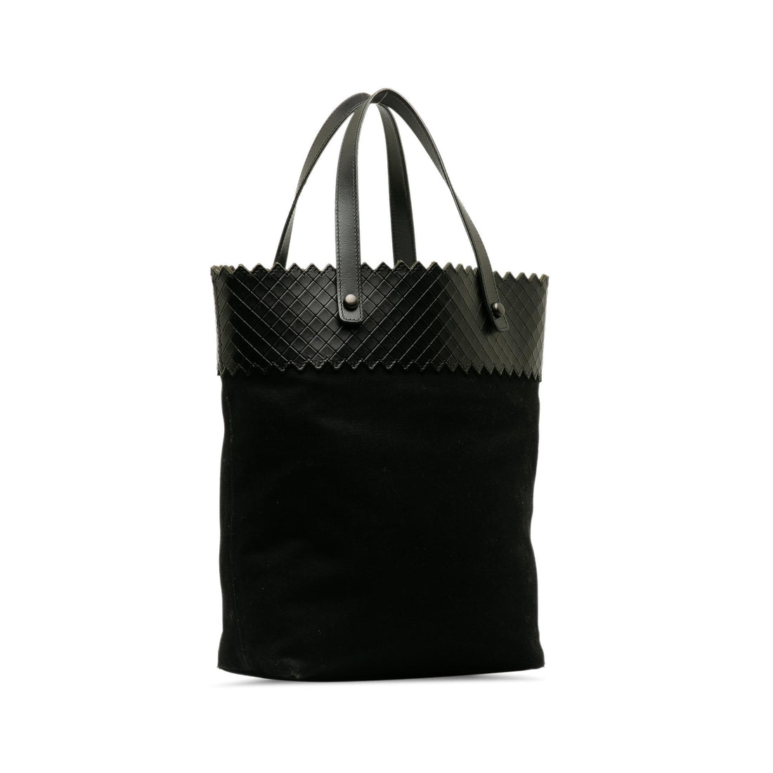Bottega Veneta Intrecciomirage Trimmed Canvas Tote (MLB-OeLhp5)