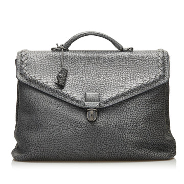 Bottega Veneta Leather Intrecciato Trimmed Business Bag (MLB-35299)