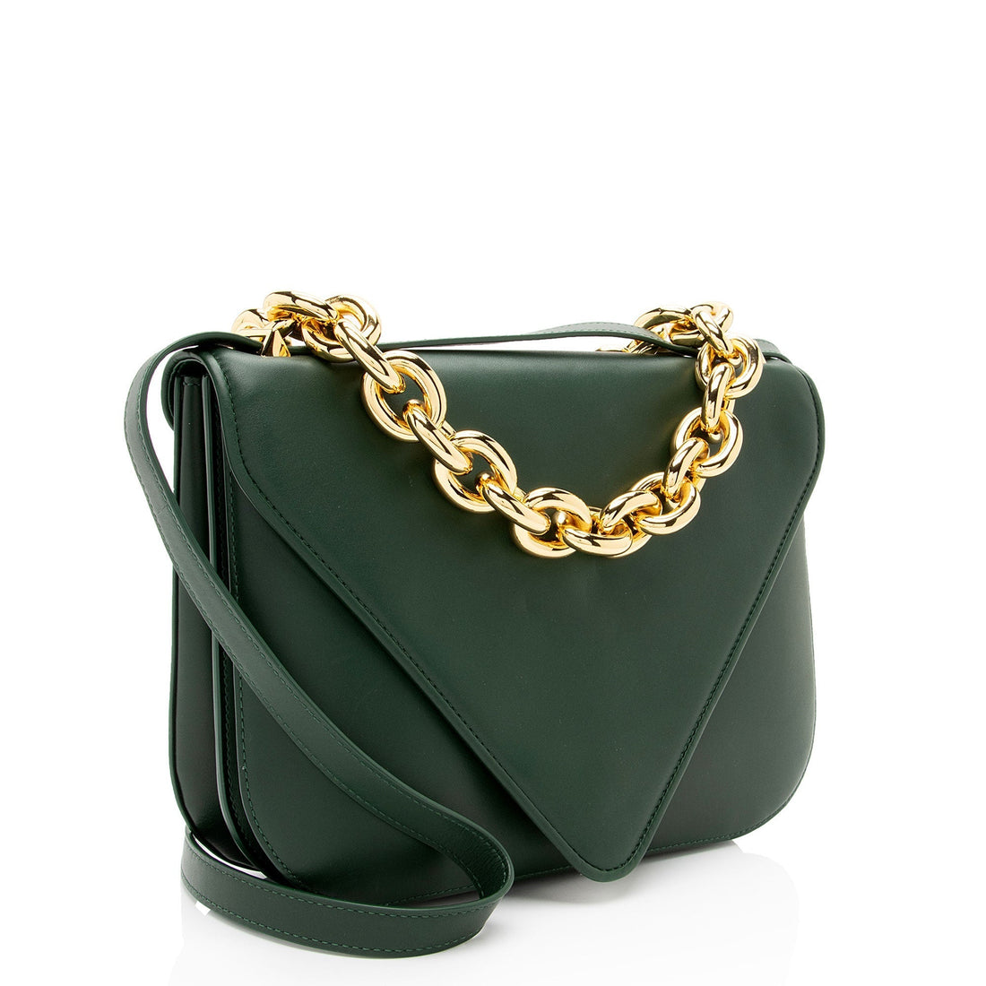 Bottega Veneta Leather The Mount Envelope Chain Medium Shoulder Bag (SHF-YsGmp8)