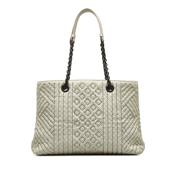 Bottega Veneta Medium Intrecciato Stitched Double Chain Tote (MLB-lAoFji)