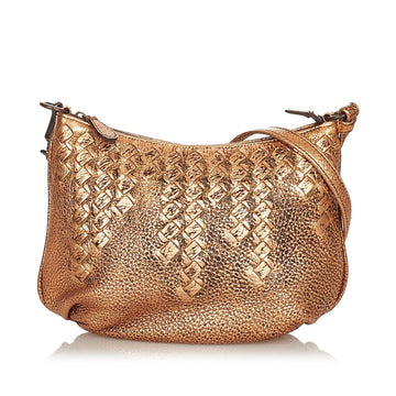 Bottega Veneta Metallic Intrecciato Leather Shoulder Bag (MLB-26302)