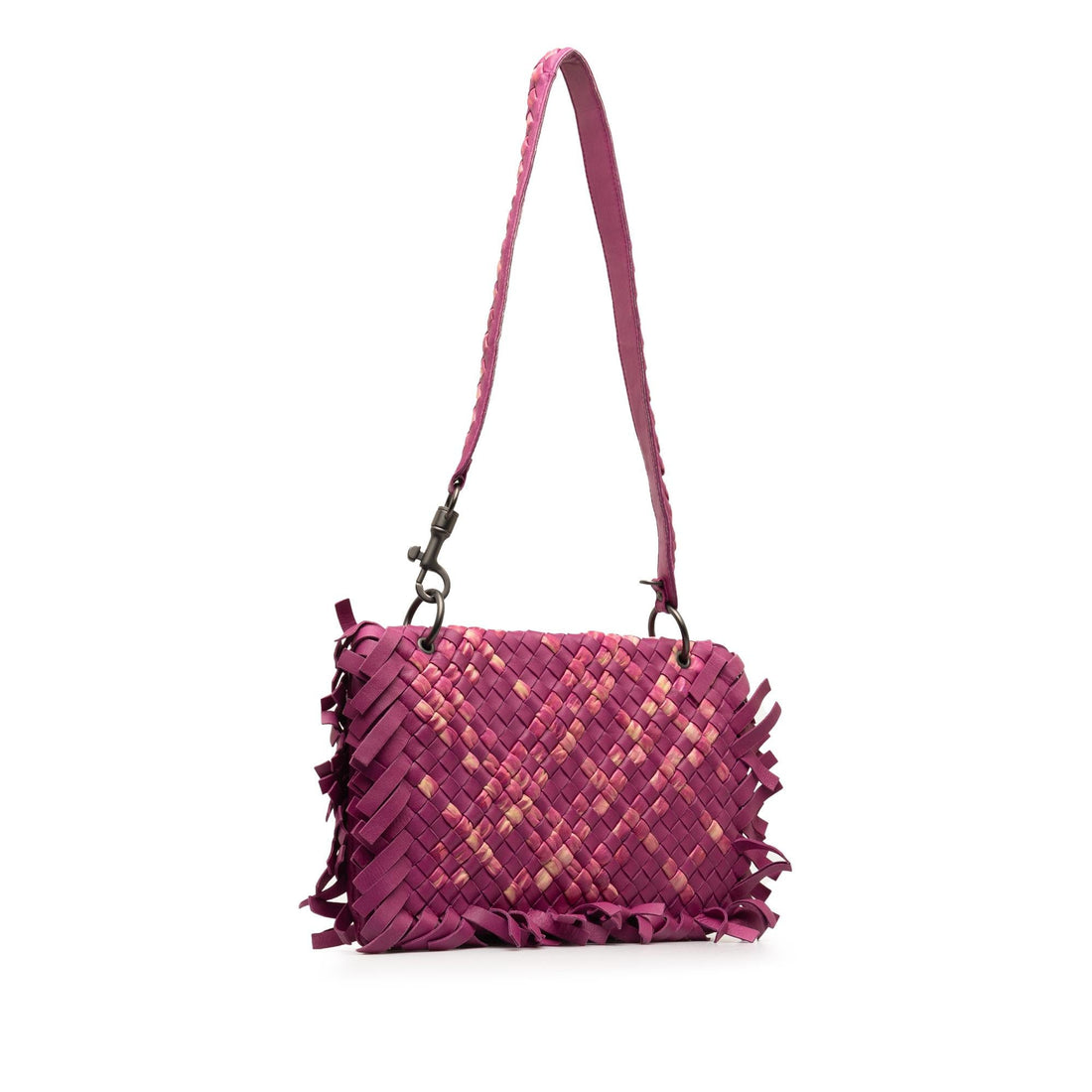 Bottega Veneta Paille Sfrangiato Aquatre Intrecciato Fringe Shoulder Bag (MLB-KXf7nX)