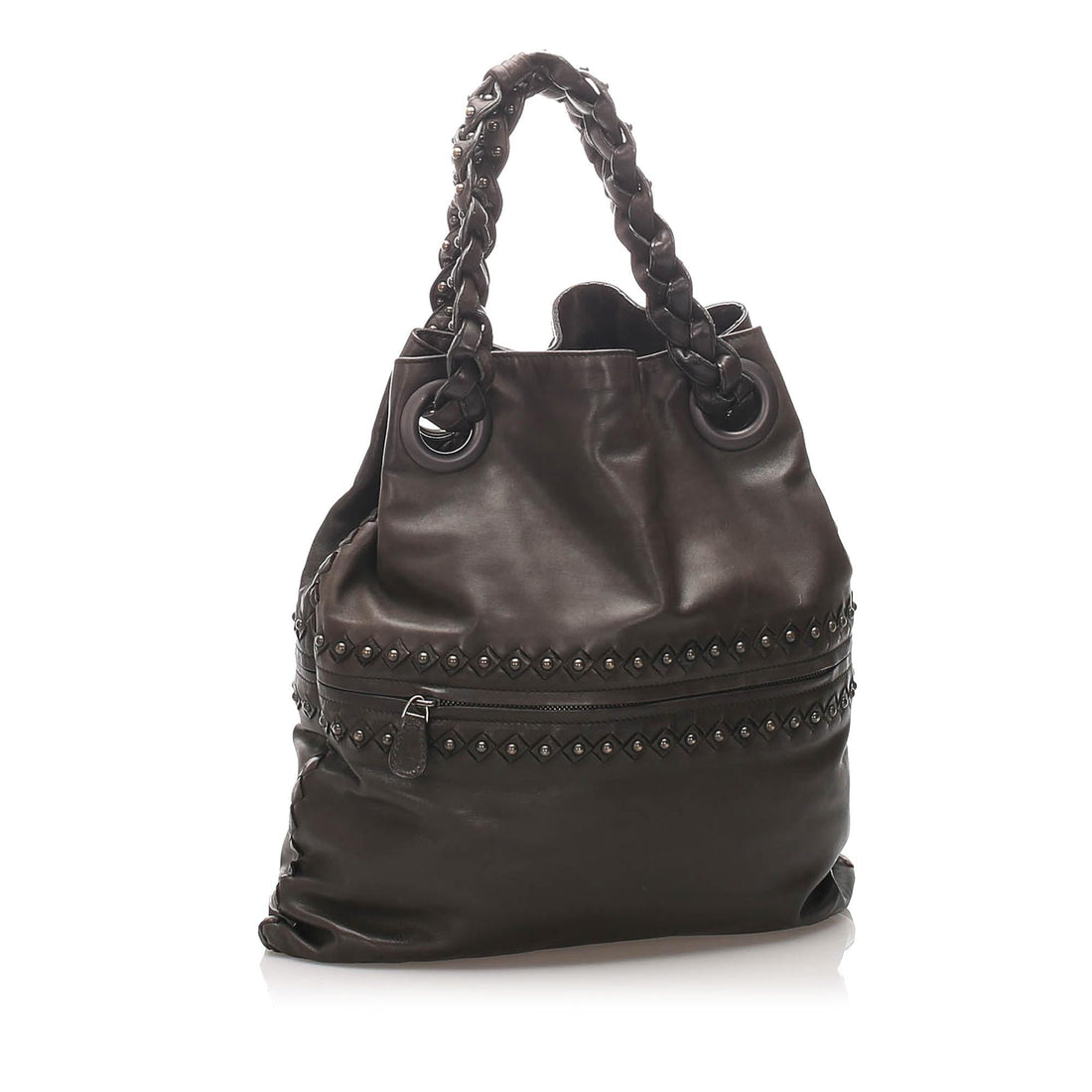 Bottega Veneta Studded Intrecciato Leather Tote Bag (MLB-12248)