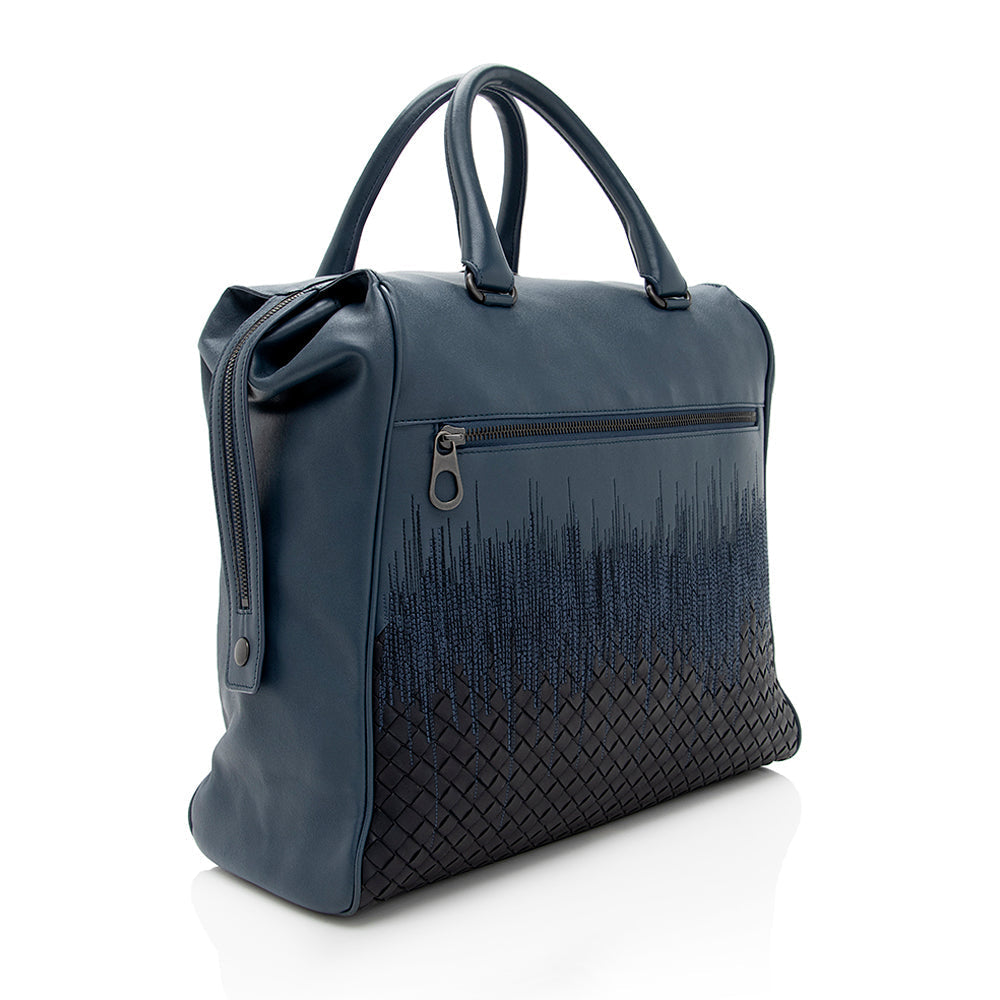 Bottega Venetta Intrecciato Nappa Embroidered Pocket Tote (SHF-18264)