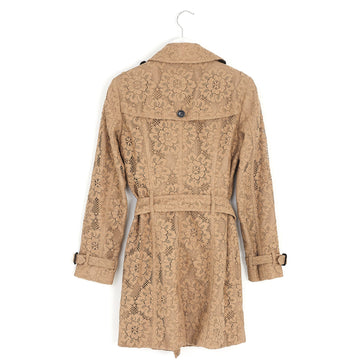 Camel Lace Belted Trench Coat