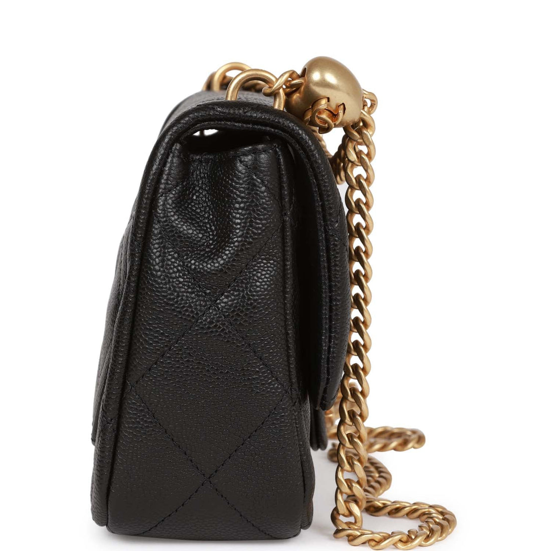 Chanel Sweetheart Crush Mini Rectangular Flap Bag Black Caviar Antique Gold Hardware