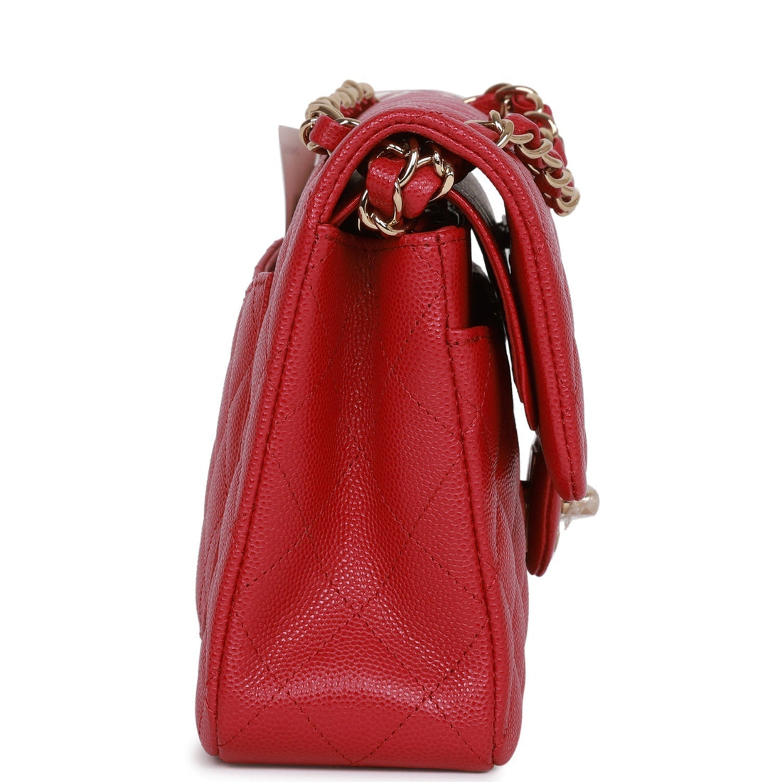 Chanel Small Classic Double Flap Dark Pink Caviar Light Gold Hardware