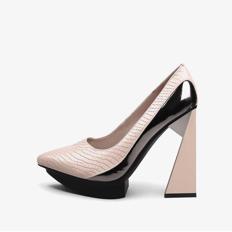 11.5cm Extreme Strange High Heels Women Pumps 2.5cm Platform Woman Pointed Toe High Heels Shoes Stiletto