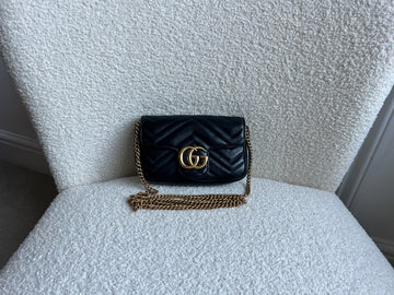 Gucci GG Black Marmont Super Mini Shoulder Bag (RRP £985)