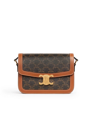 Classique Triomphe Bag in Triomphe Canvas and Calfskin Tan