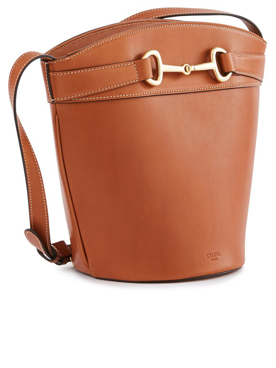 Crecy Bucket Bag in Tan Natural Calfskin