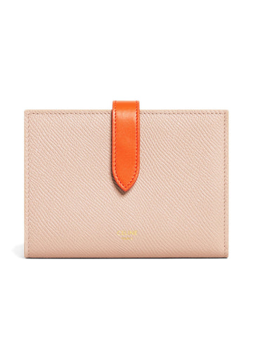 Medium Strap Wallet in Bicolour Grained Calfskin