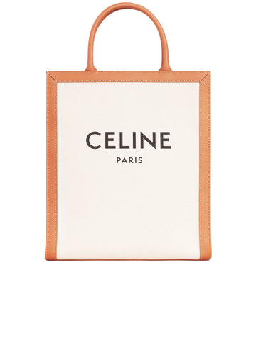 Small Vertical Cabas Celine in Canvas with Celine Print and Calfskin