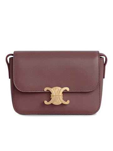 Teen Triomphe Bag in Grenat Shiny Calfskin