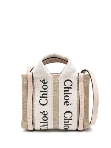 WOODY CANVAS AND LEATHER NANO BAG