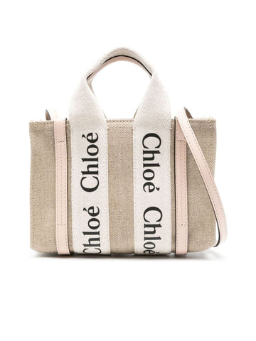 Mini Woody Tote Bag in Linen