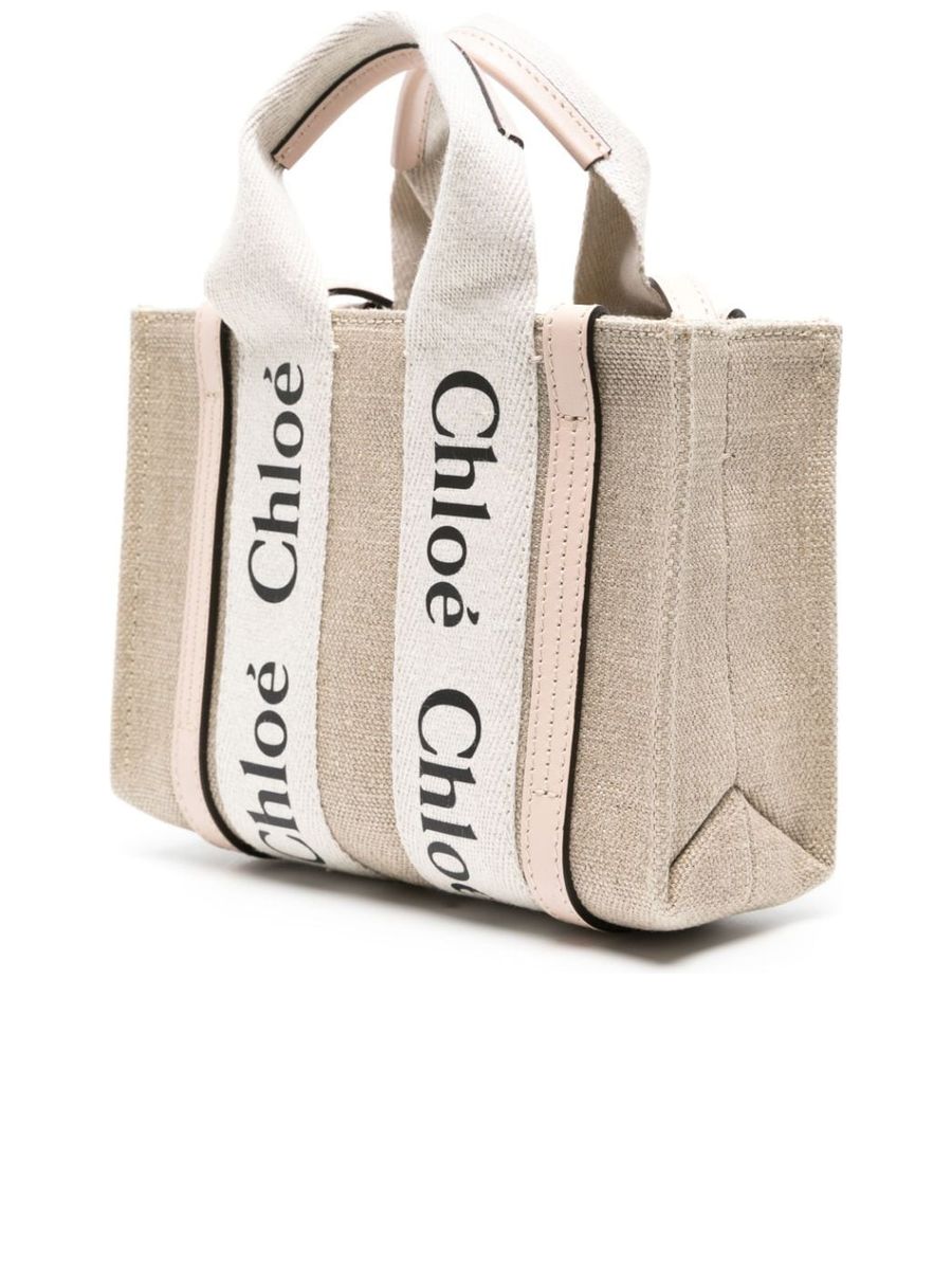 Mini Woody Tote Bag in Linen