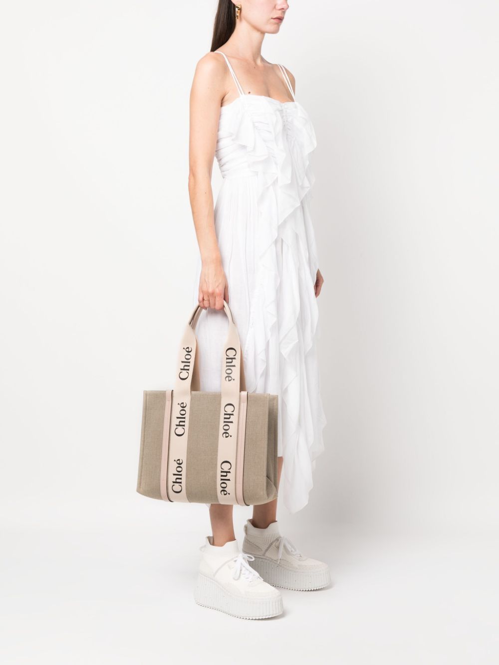 WOODY MEDIUM CANVAS AND LEATHER TOTE BAG