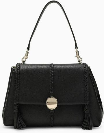PENELOPE BLACK LEATHER SHOULDER BAG