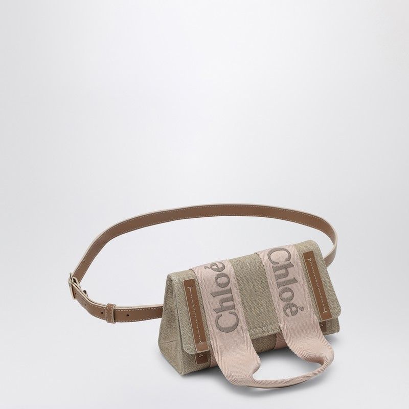 WOODY BEIGE/PINK CANVAS WAIST BAG