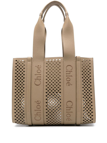 WOODY LEATHER MEDIUM TOTE
