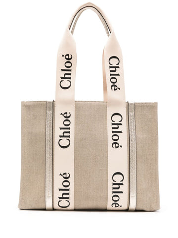 WOODY MEDIUM LINEN TOTE