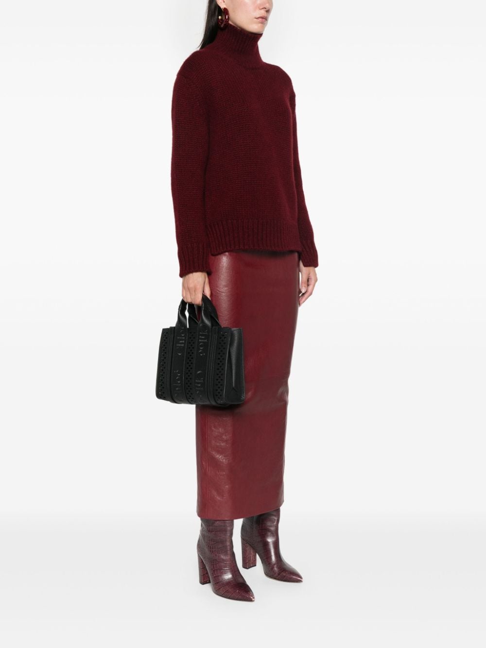 WOODY LEATHER SMALL TOTE