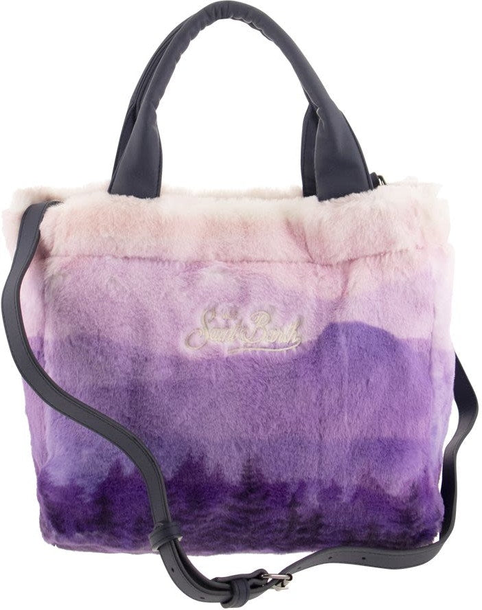 COLETTE SOFT AND FURRY HANDBAG WITH PRINT