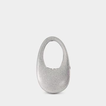 GLITTERED SWIPE MINI HOBO BAG
