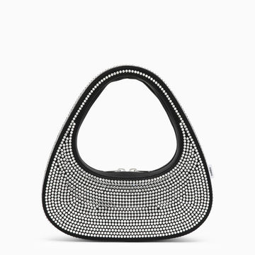 Coperni Black Swipe Bag With Crystals In Leather Women