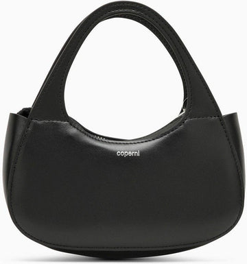 MICRO BAGUETTE SWIPE BAG BLACK LEATHER