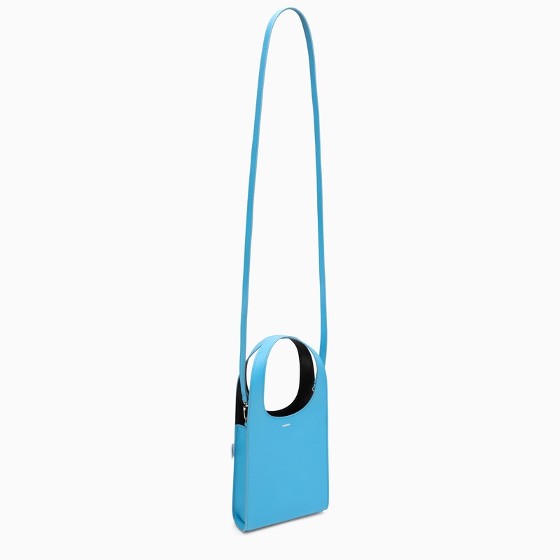 Coperni Micro Swipe Tote Bag Light Blue Leather Women