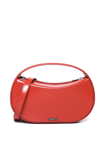 SOUND SWIPE GLOSS SMALL LEATHER HANDBAG