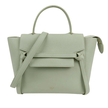Celine Belt Leather Satchel (MLB-lrlBRV)