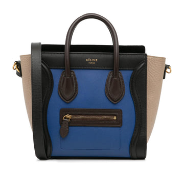 Celine Nano Luggage Tricolor Satchel (MLB-vc5USb)