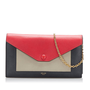 Celine Pocket Tricolor Envelope Wallet On Chain (MLB-RkJ5GQ)