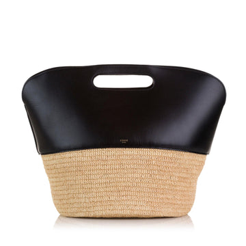 Celine Raffia and Leather Basket Bag (MLB-37905)