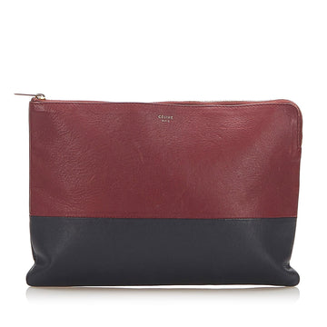 Celine Solo Bicolor Leather Clutch Bag (MLB-25911)