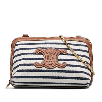 Celine Stripe Triomphe Clutch On Chain (MLB-5CjOmH)