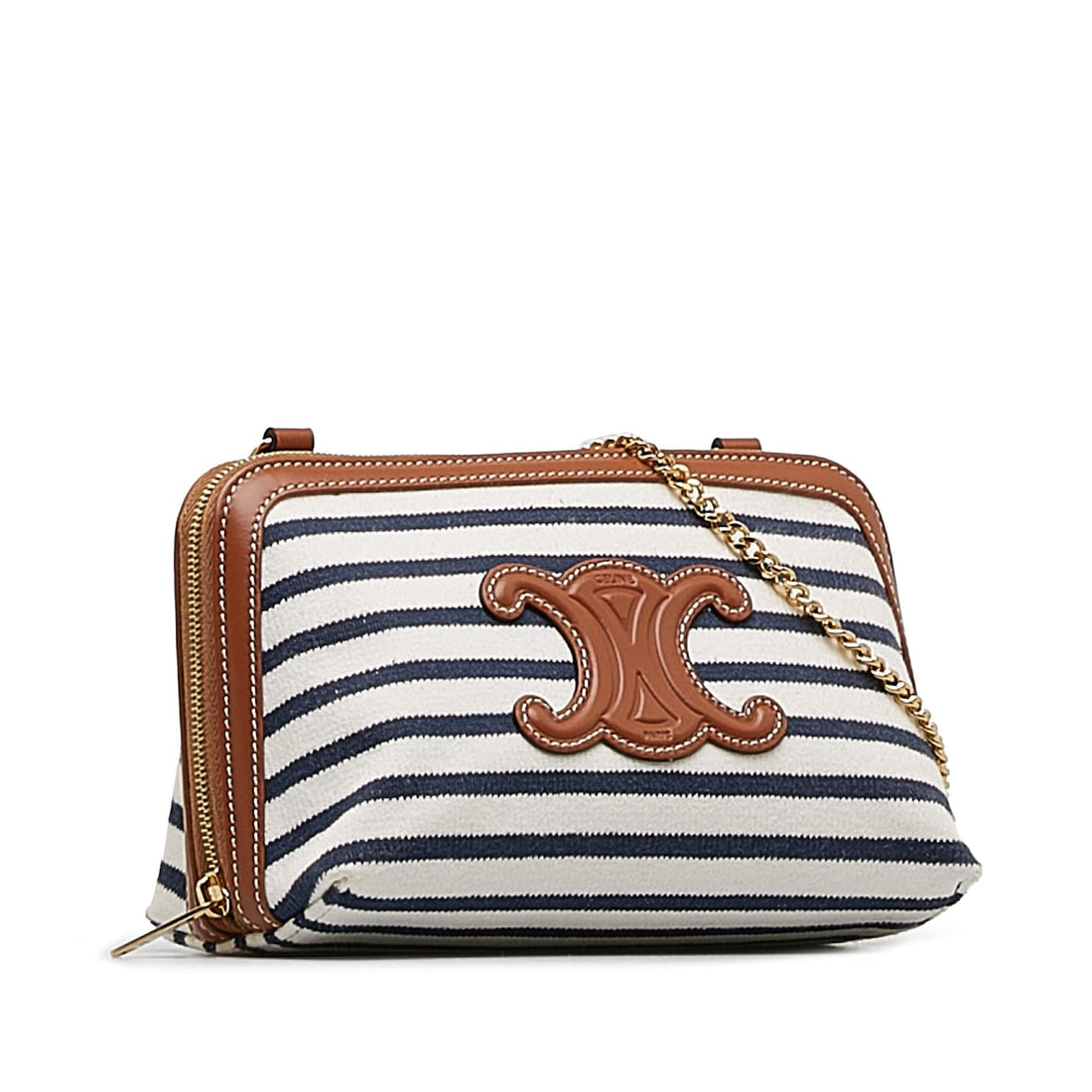 Celine Stripe Triomphe Clutch On Chain (MLB-5CjOmH)