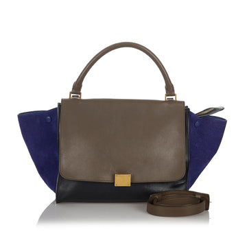 Celine Trapeze Tricolor Leather Satchel (MLB-26764)