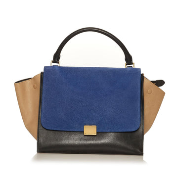 Celine Trapeze Tricolor Leather Satchel (MLB-29489)